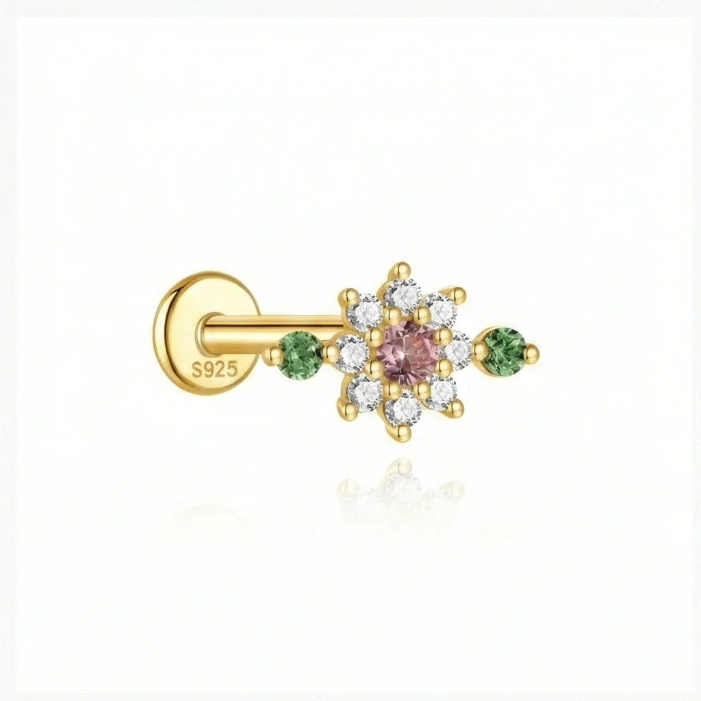 COLORFUL CARTILAGE PIERCING IN STERLING SILVER - Image 9