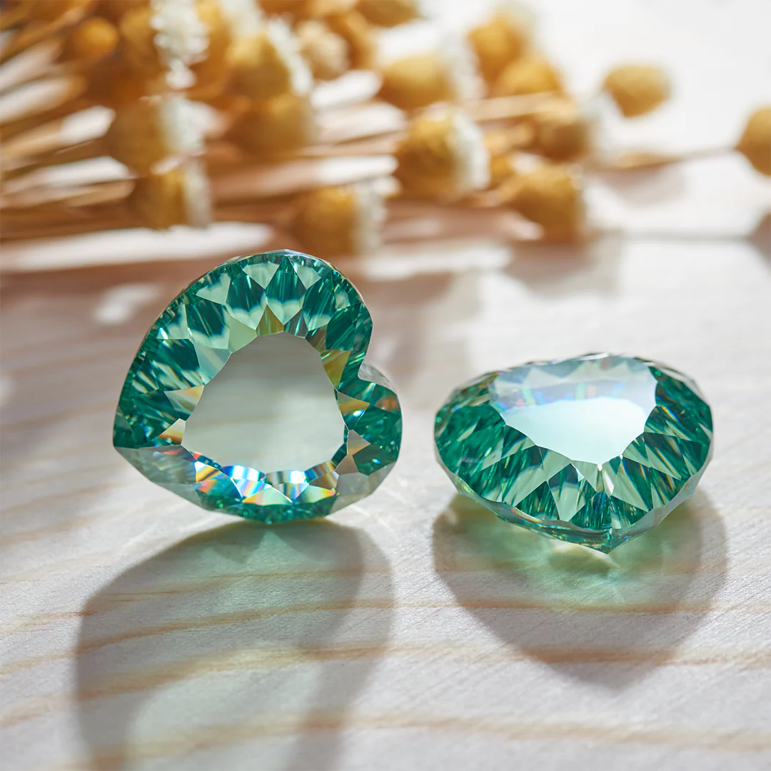CONCAVE GREEN HEART CUT MOISSANITE LOOSE DIAMOND - Image 4