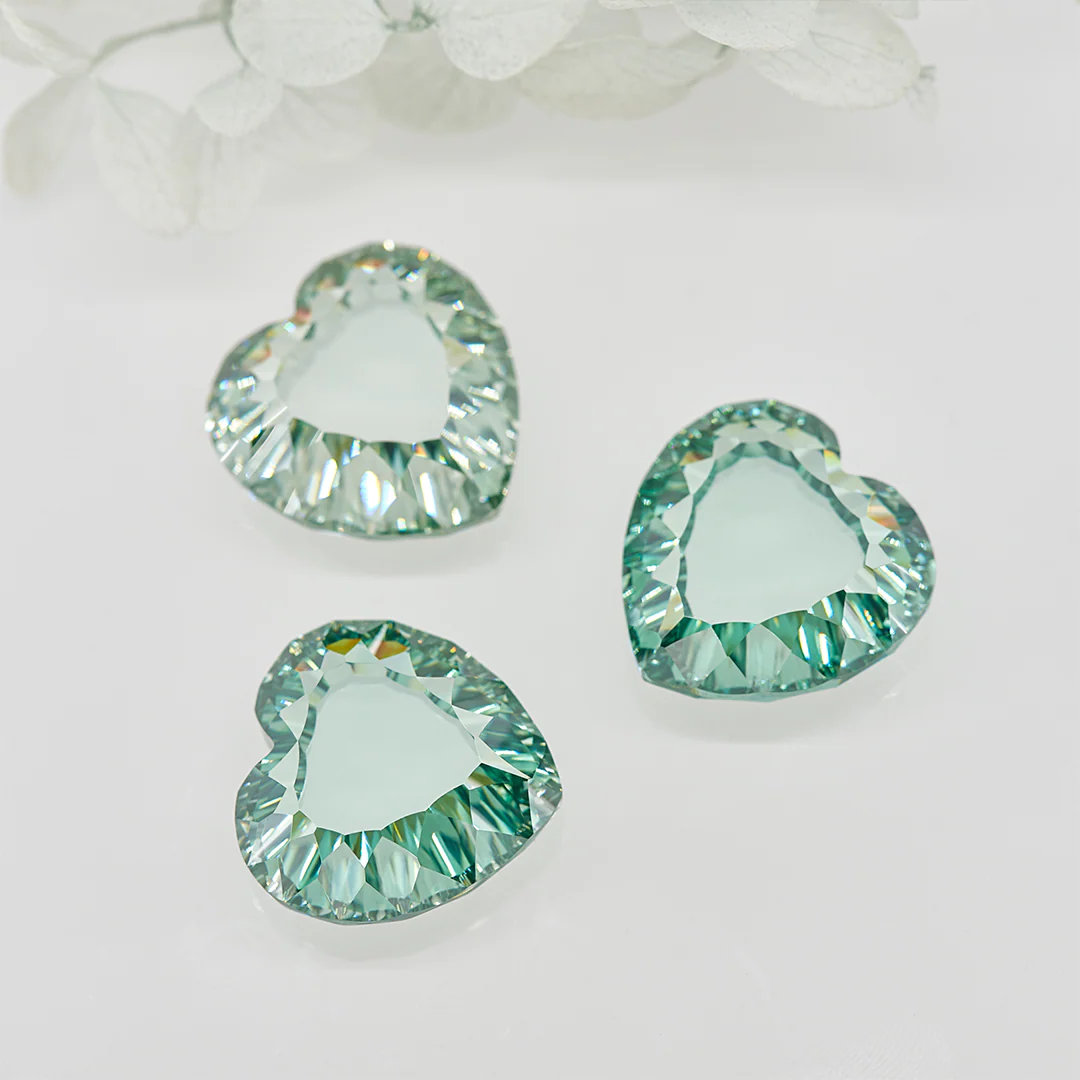 CONCAVE GREEN HEART CUT MOISSANITE LOOSE DIAMOND - Image 5