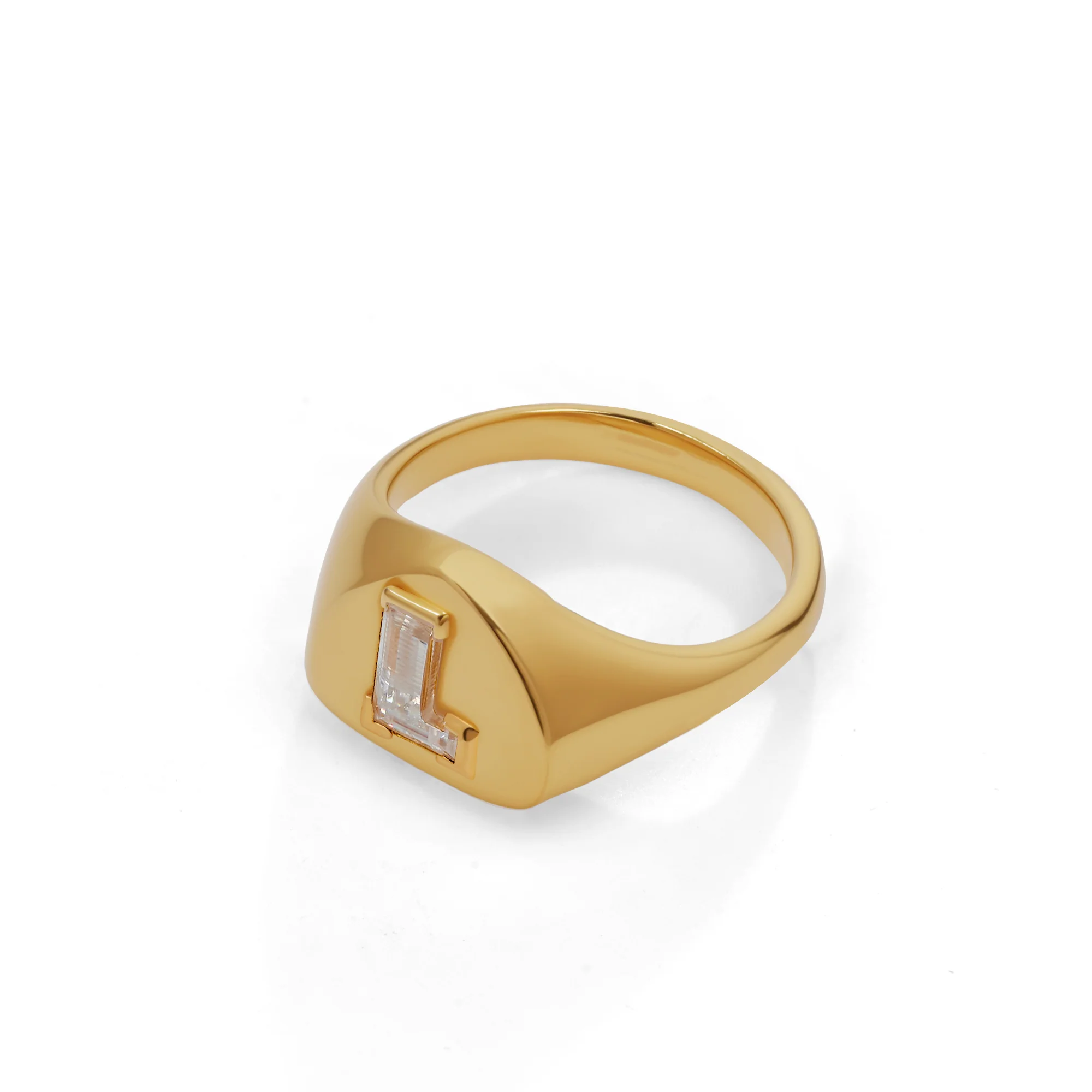 CUSTOM INITIAL MOISSANITE RING IN STERLING SILVER - Image 2