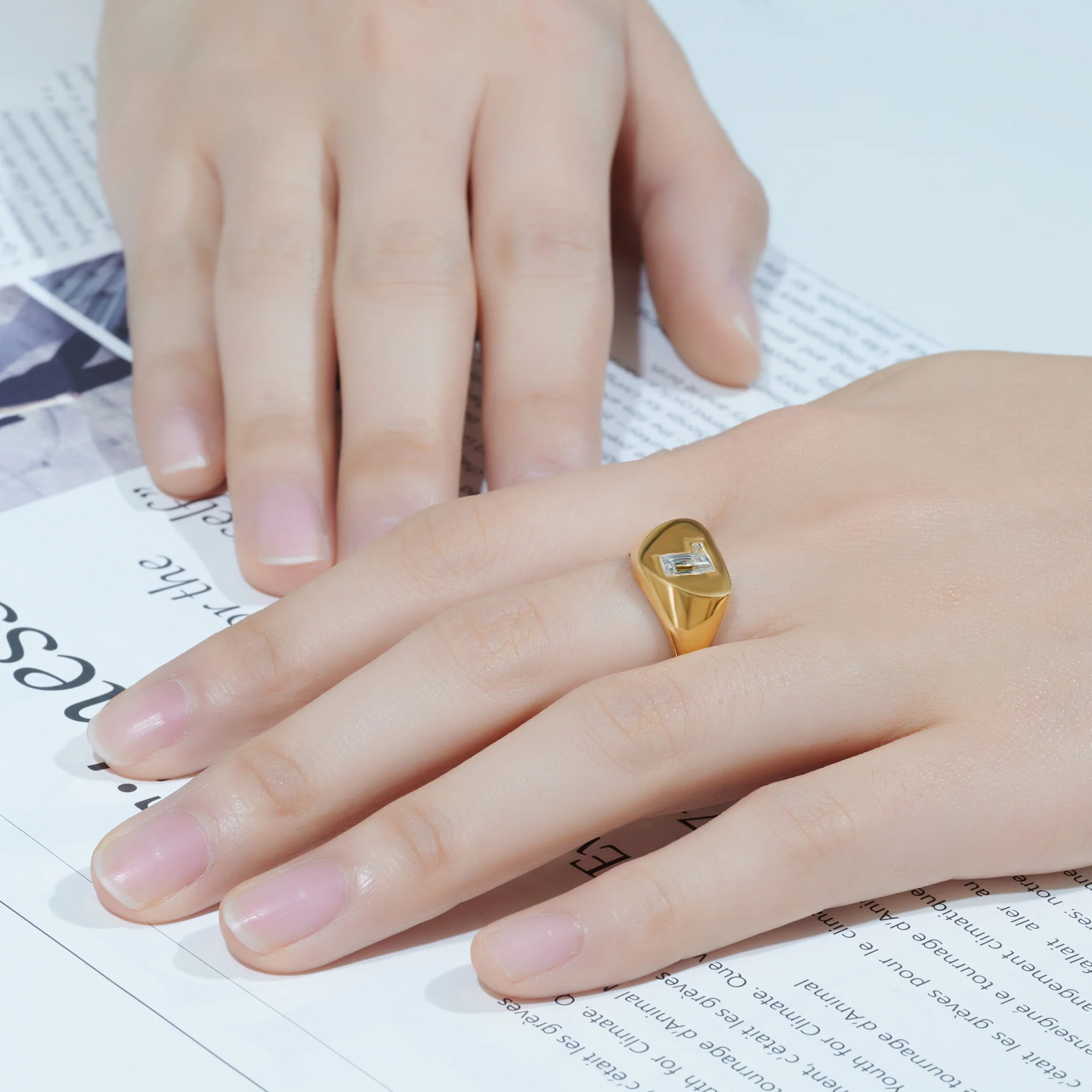 CUSTOM INITIAL MOISSANITE RING IN STERLING SILVER - Image 4