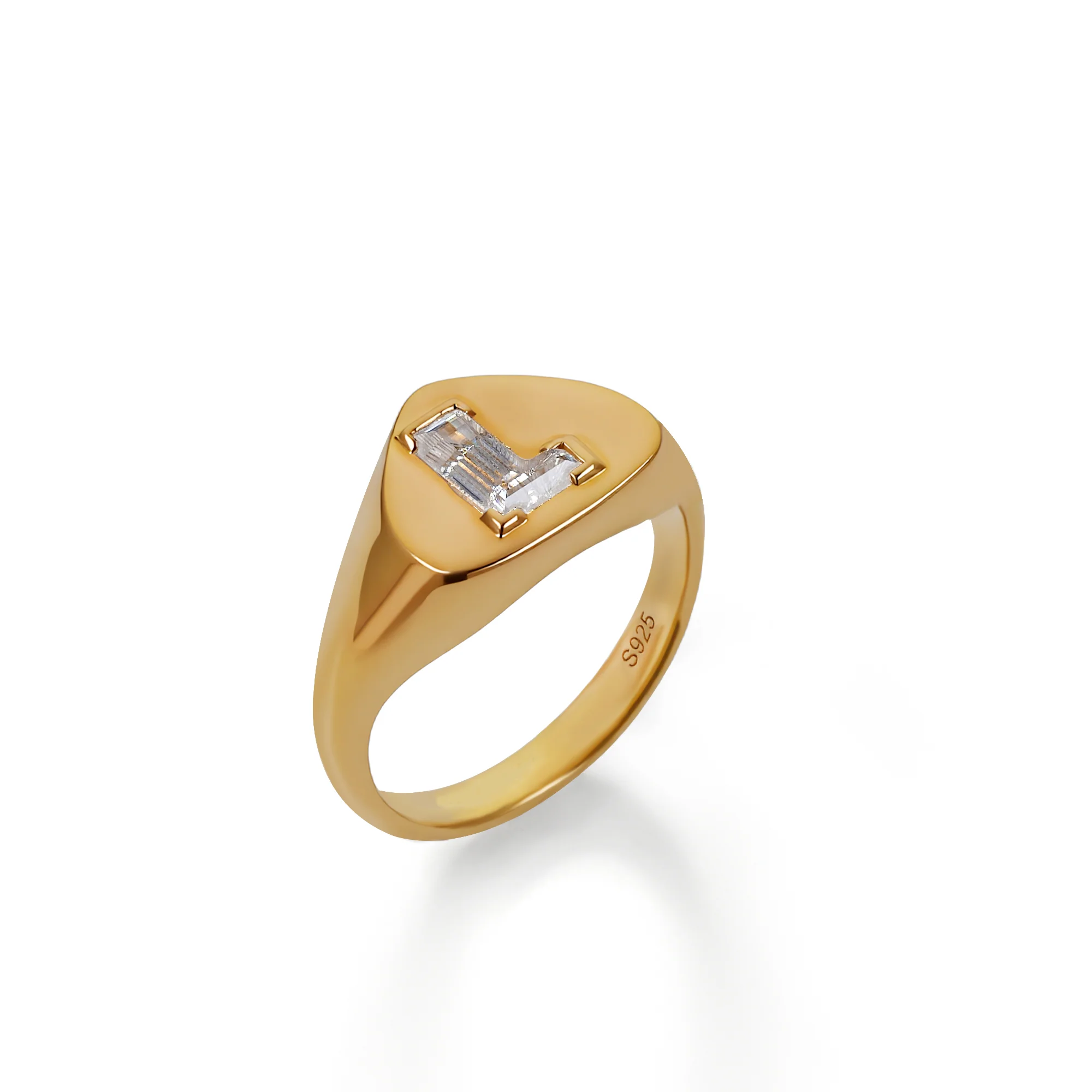 CUSTOM INITIAL MOISSANITE RING IN STERLING SILVER - Image 6
