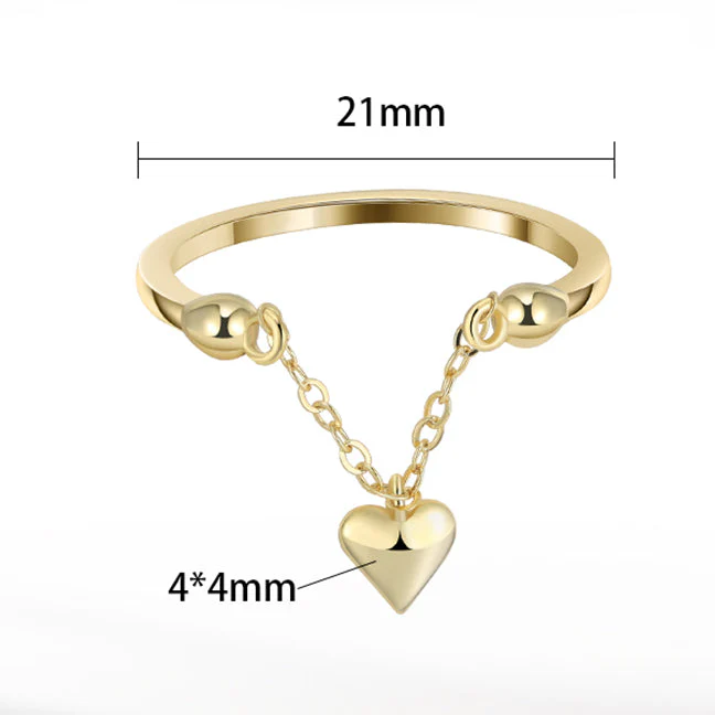 DAINTY HEART CHARM RING IN STERLING SILVER - Image 7