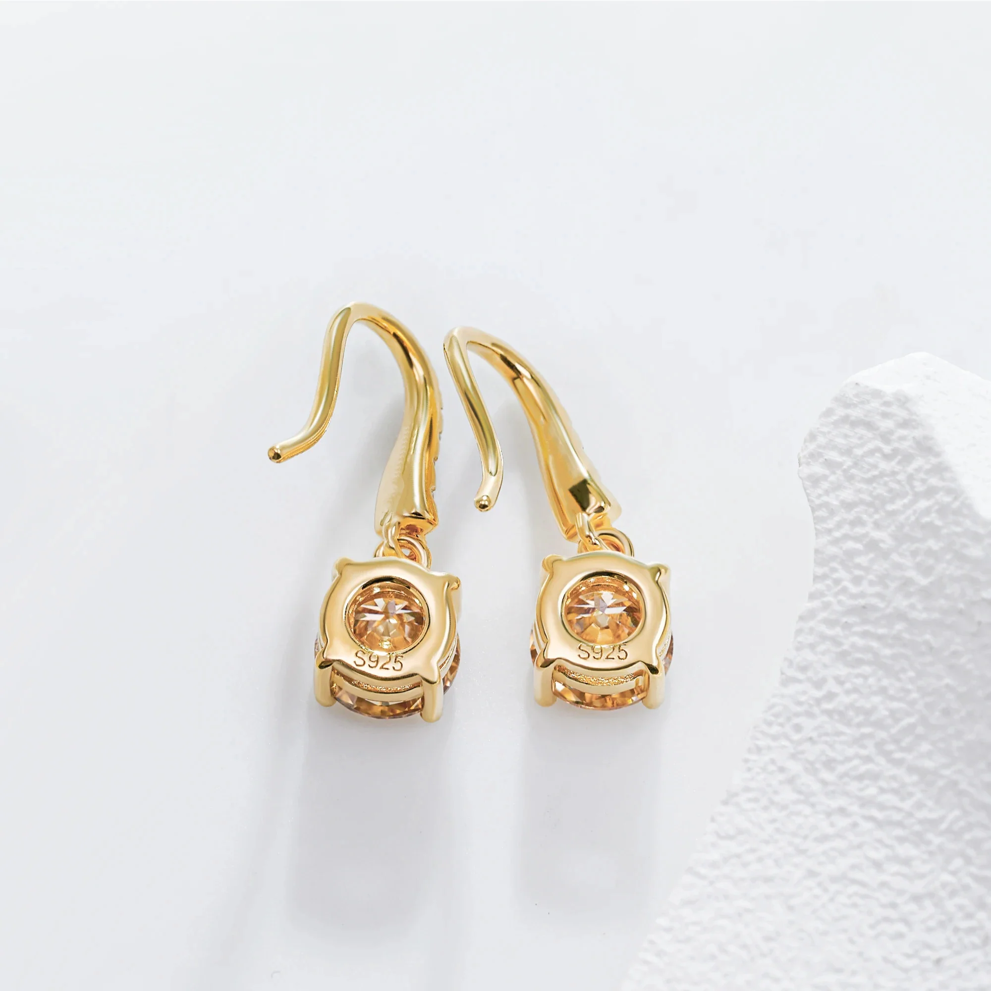 DAINTY MOISSANITE HOOK DROPS EARRINGS IN STERLING SILVER - Image 4