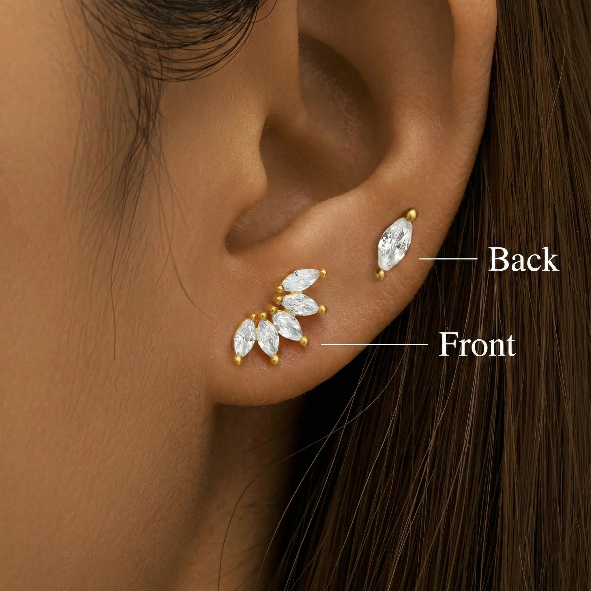 DANGLE CARTILAGE PIERCING IN STERLING SILVER - Image 3