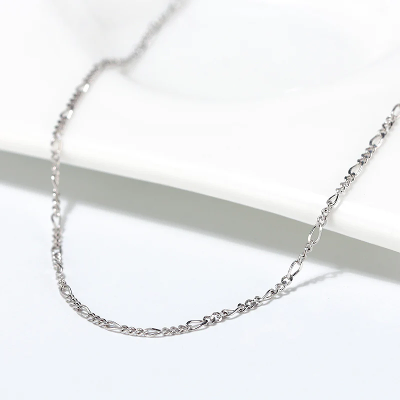 DIAMOND CUT FIGARO LINK CHAIN IN STERLING SILVER - Image 3