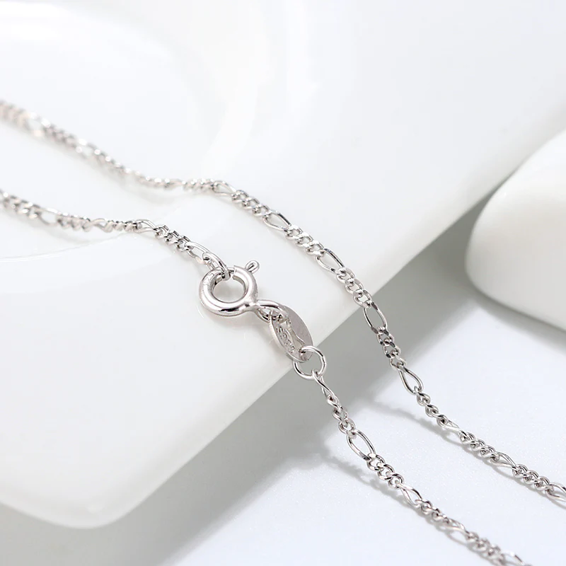 DIAMOND CUT FIGARO LINK CHAIN IN STERLING SILVER - Image 5