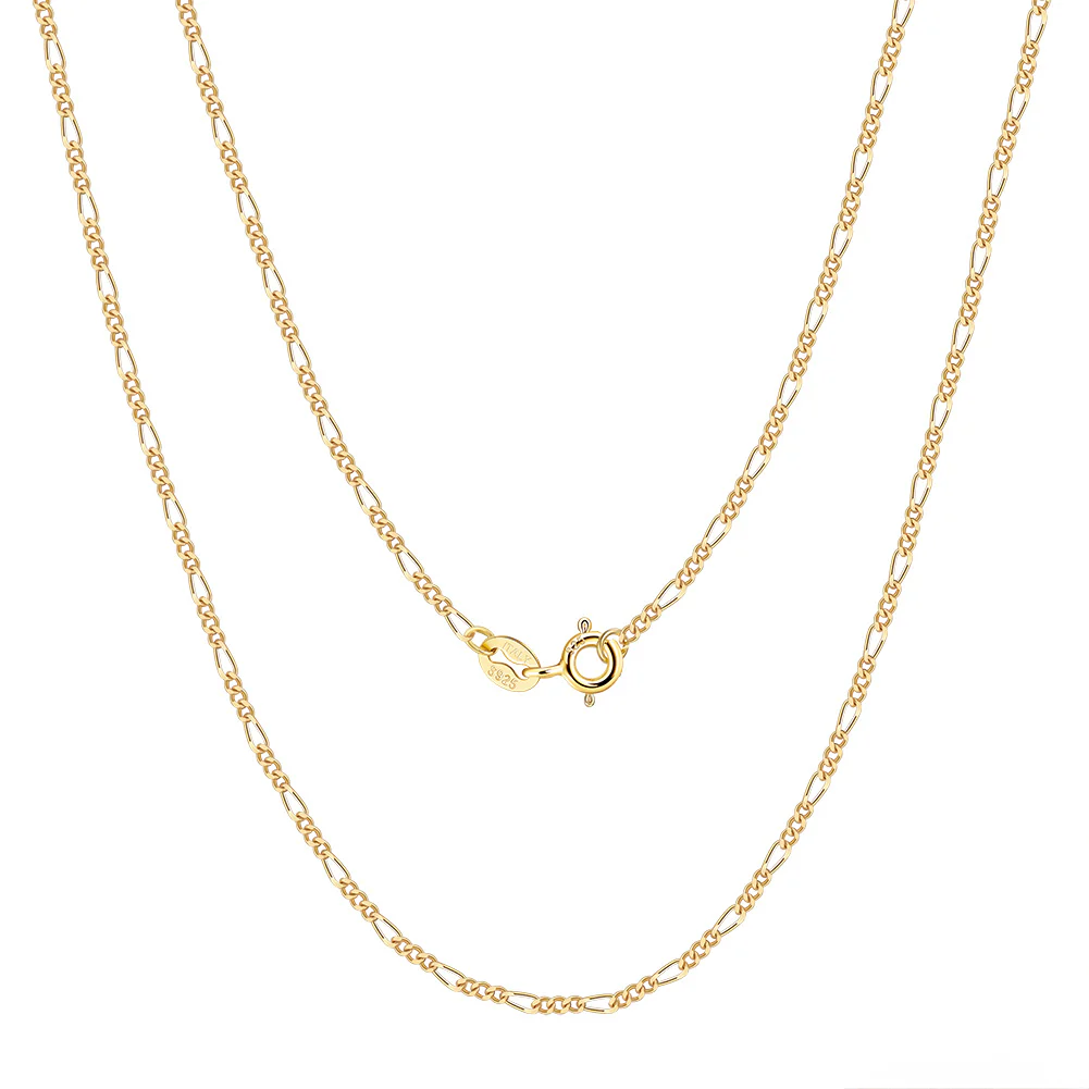 DIAMOND CUT FIGARO LINK CHAIN IN STERLING SILVER - Image 6