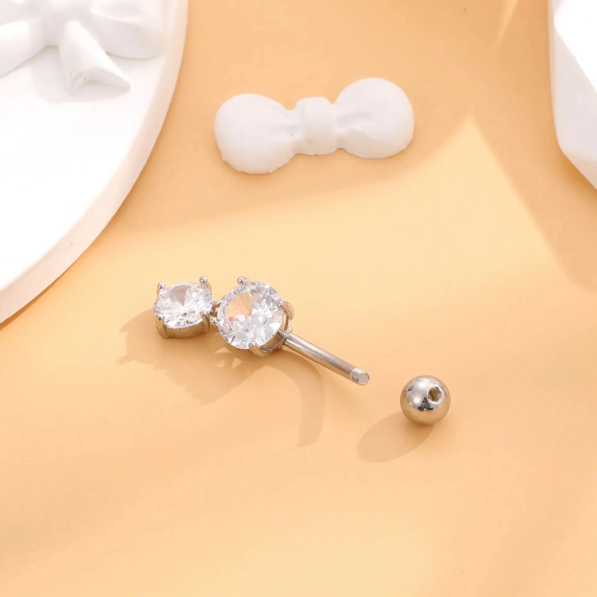 DOUBLE DROP NAVEL PIERCING IN STERLING SILVER - Image 4
