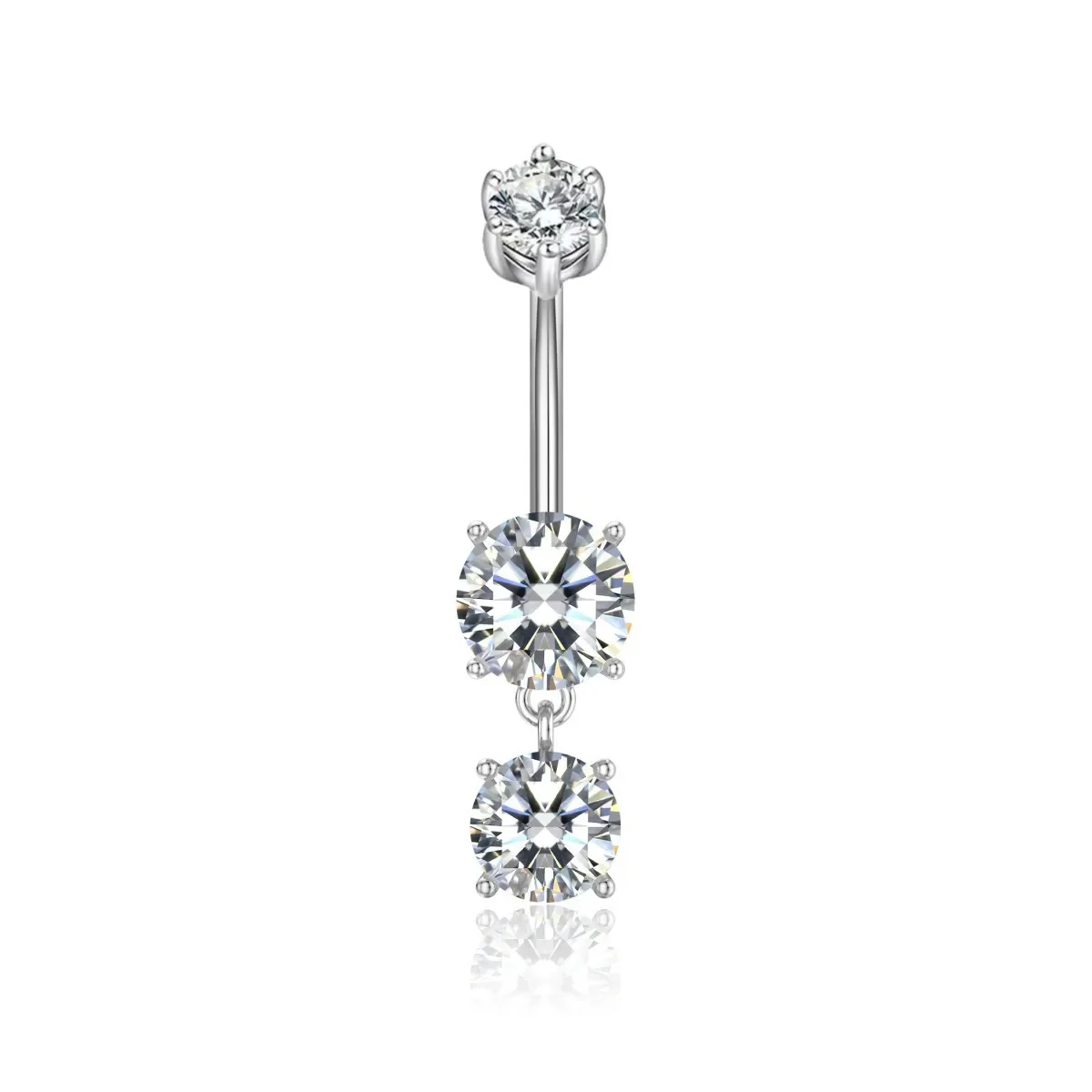 DOUBLE DROP NAVEL PIERCING IN STERLING SILVER - Image 5