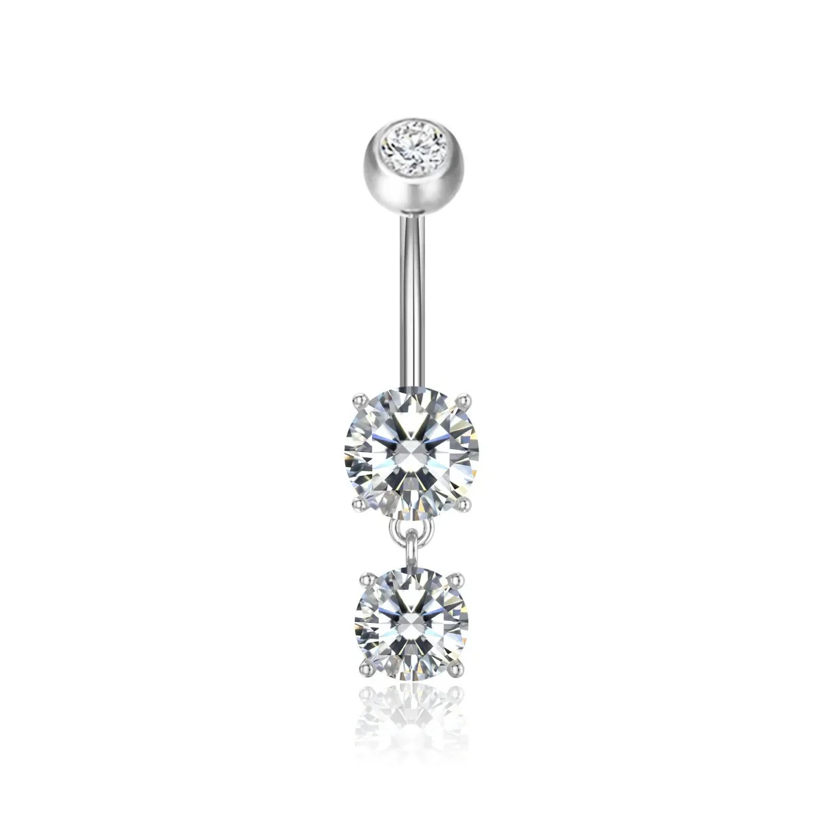 DOUBLE DROP NAVEL PIERCING IN STERLING SILVER - Image 6
