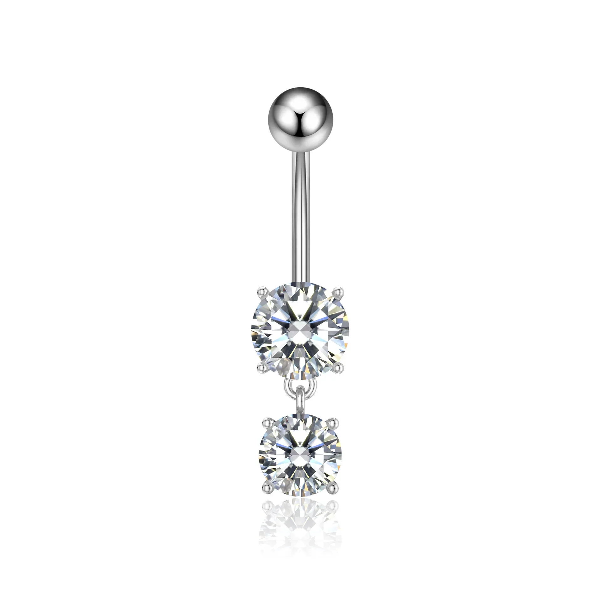 DOUBLE DROP NAVEL PIERCING IN STERLING SILVER - Image 7