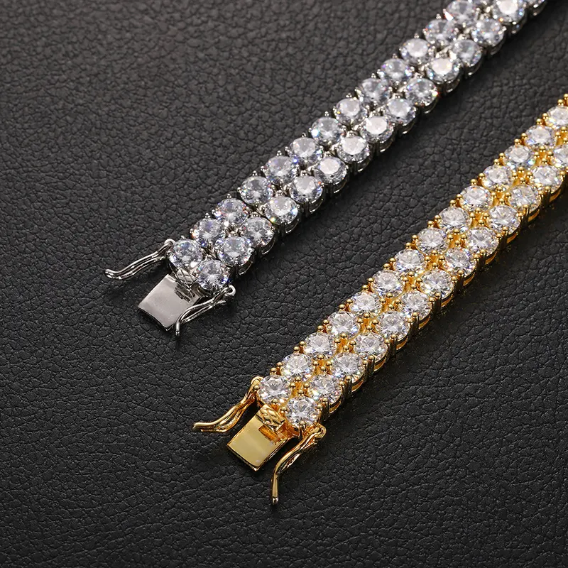 DOUBLE LAYERED CLASSIC MOISSANITE DIAMOND TENNIS BRACELET IN STERLING SILVER - Image 3
