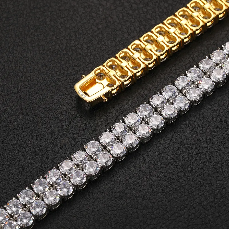 DOUBLE LAYERED CLASSIC MOISSANITE DIAMOND TENNIS BRACELET IN STERLING SILVER - Image 4