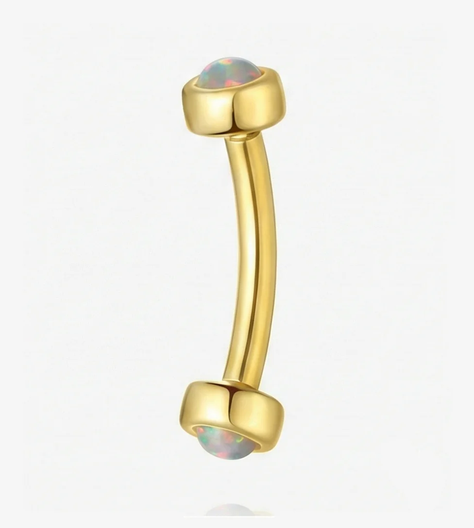 DOUBLE MOUNT CURVED BARBELL BODY PIERCINGS IN STERLING SILVER - Image 13