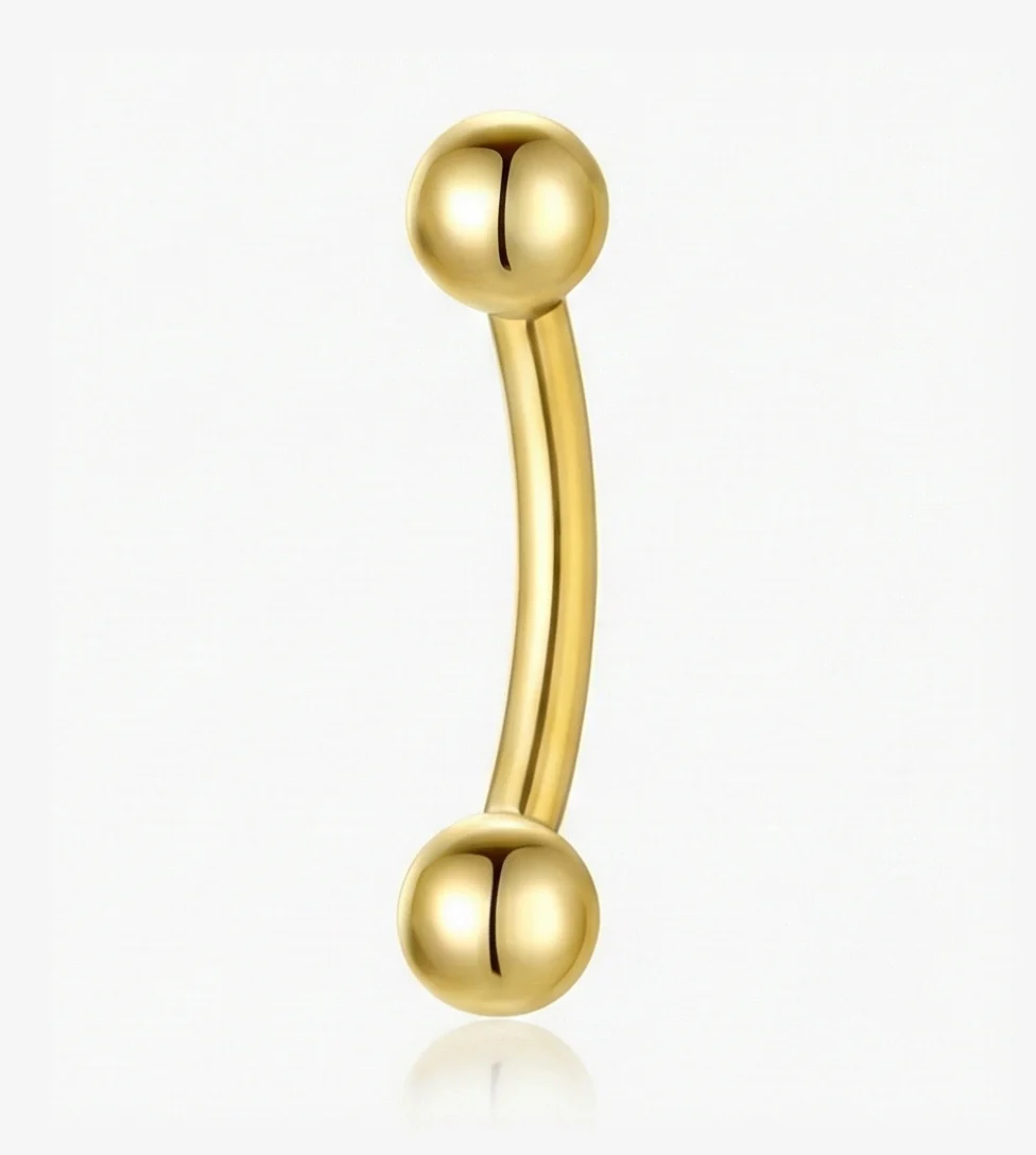 DOUBLE MOUNT CURVED BARBELL BODY PIERCINGS IN STERLING SILVER - Image 17