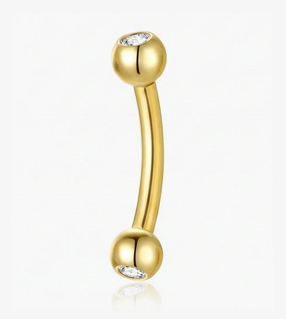 DOUBLE MOUNT CURVED BARBELL BODY PIERCINGS IN STERLING SILVER - Image 18