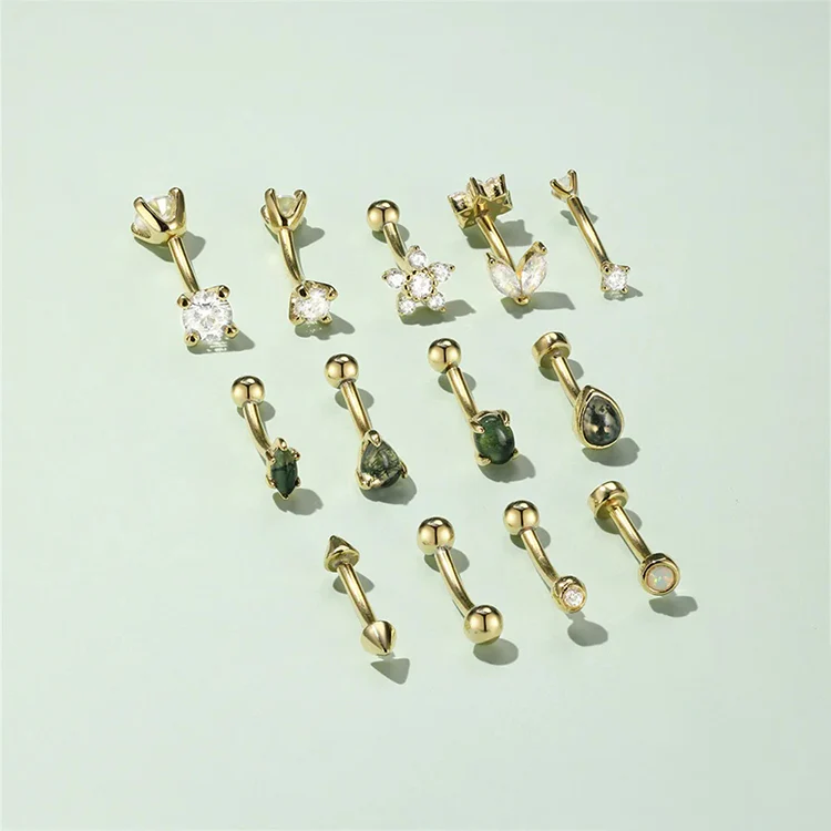 DOUBLE MOUNT CURVED BARBELL BODY PIERCINGS IN STERLING SILVER - Image 4