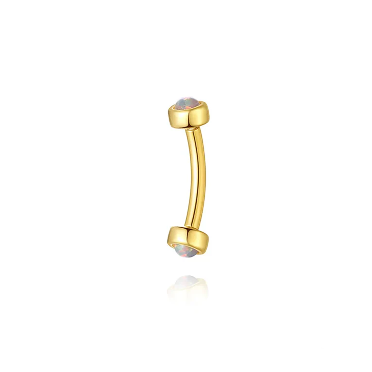 DOUBLE MOUNT CURVED BARBELL BODY PIERCINGS IN STERLING SILVER - Image 6