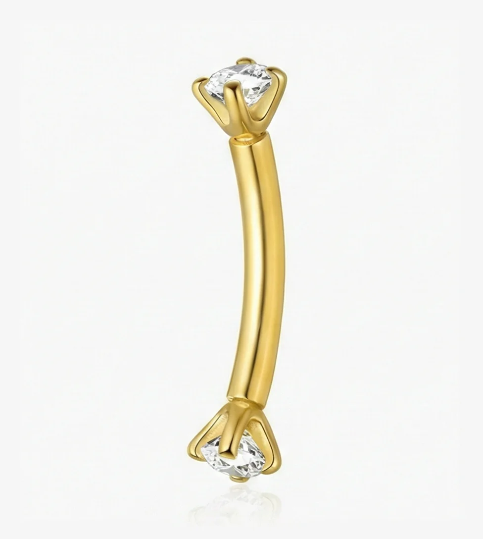 DOUBLE MOUNT CURVED BARBELL BODY PIERCINGS IN STERLING SILVER - Image 7