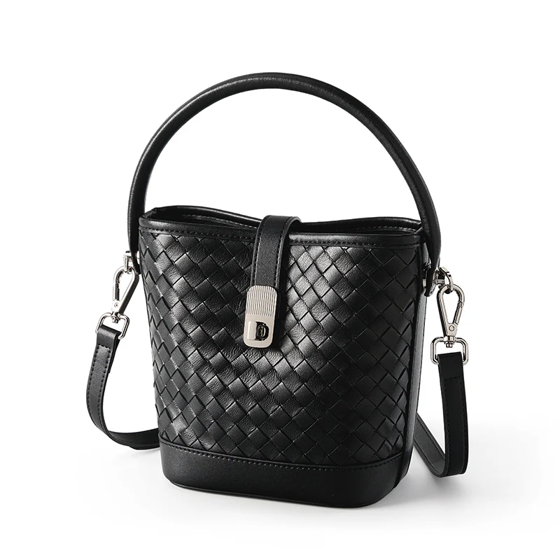 ELARA WOVEN BUCKET HANDBAG - Image 4