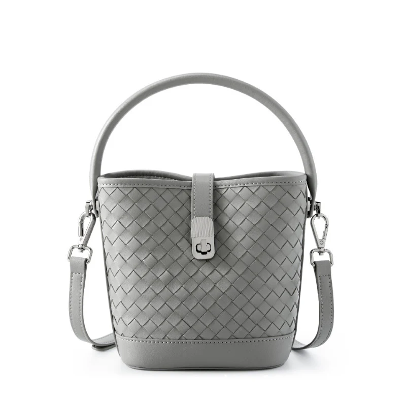 ELARA WOVEN BUCKET HANDBAG - Image 7