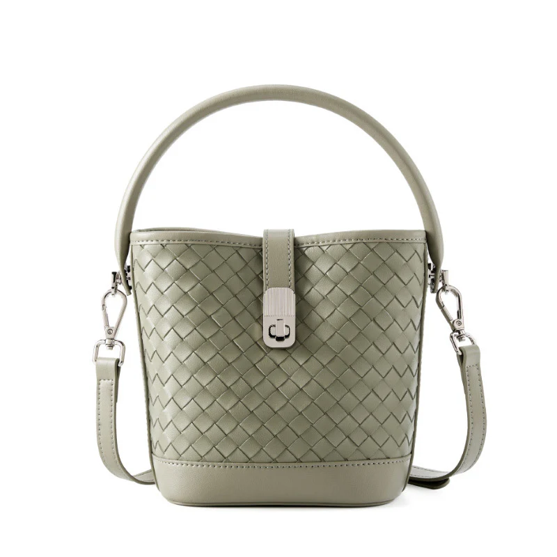 ELARA WOVEN BUCKET HANDBAG - Image 8