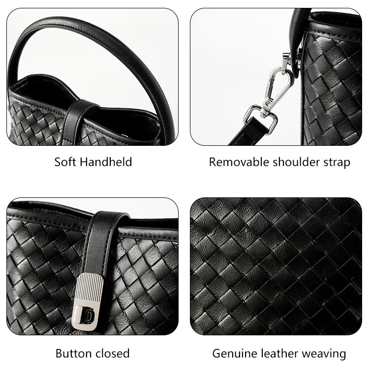 ELARA WOVEN BUCKET HANDBAG - Image 9