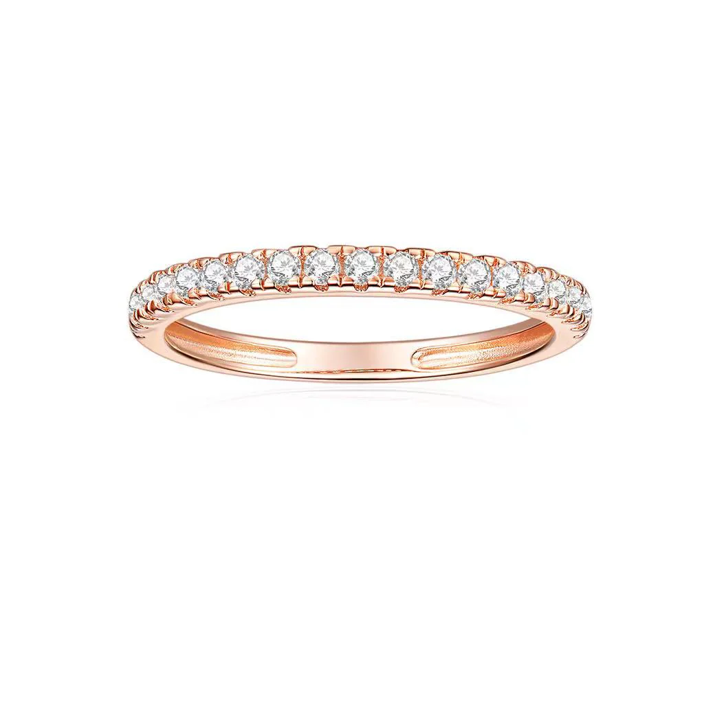 ELEGANT MOISSANITE BAND RING IN STERLING SILVER - Image 2