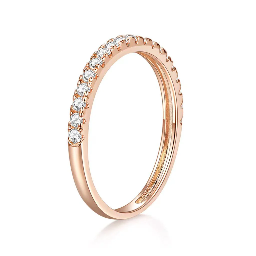 ELEGANT MOISSANITE BAND RING IN STERLING SILVER - Image 5