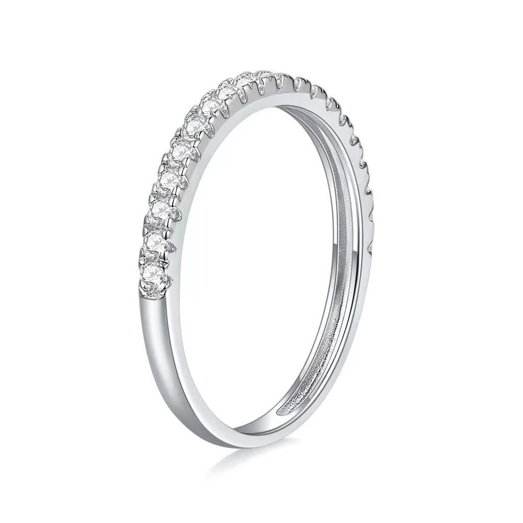 ELEGANT MOISSANITE BAND RING IN STERLING SILVER - Image 6