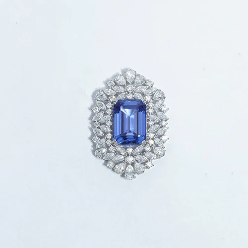 LAB GROWN EMERALD/RUBY/SAPPHIRE GEMSTONE WITH MOISSANITE PENDANT NECKLACE IN 14K GOLD - Image 7