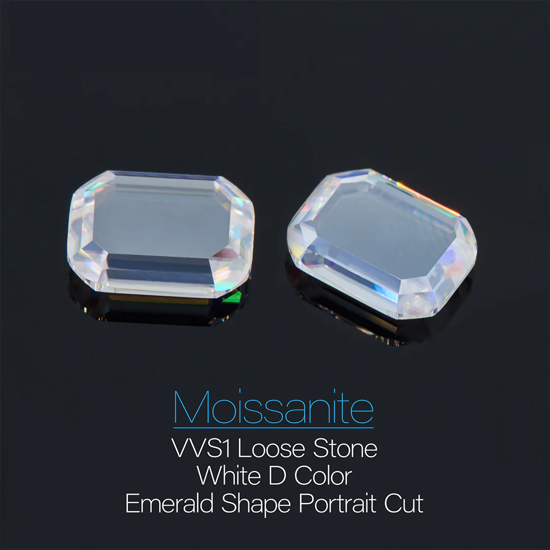 EMERALD SHAPE PORTRAIT CUT MOISSANITE LOOSE DIAMOND - Image 3