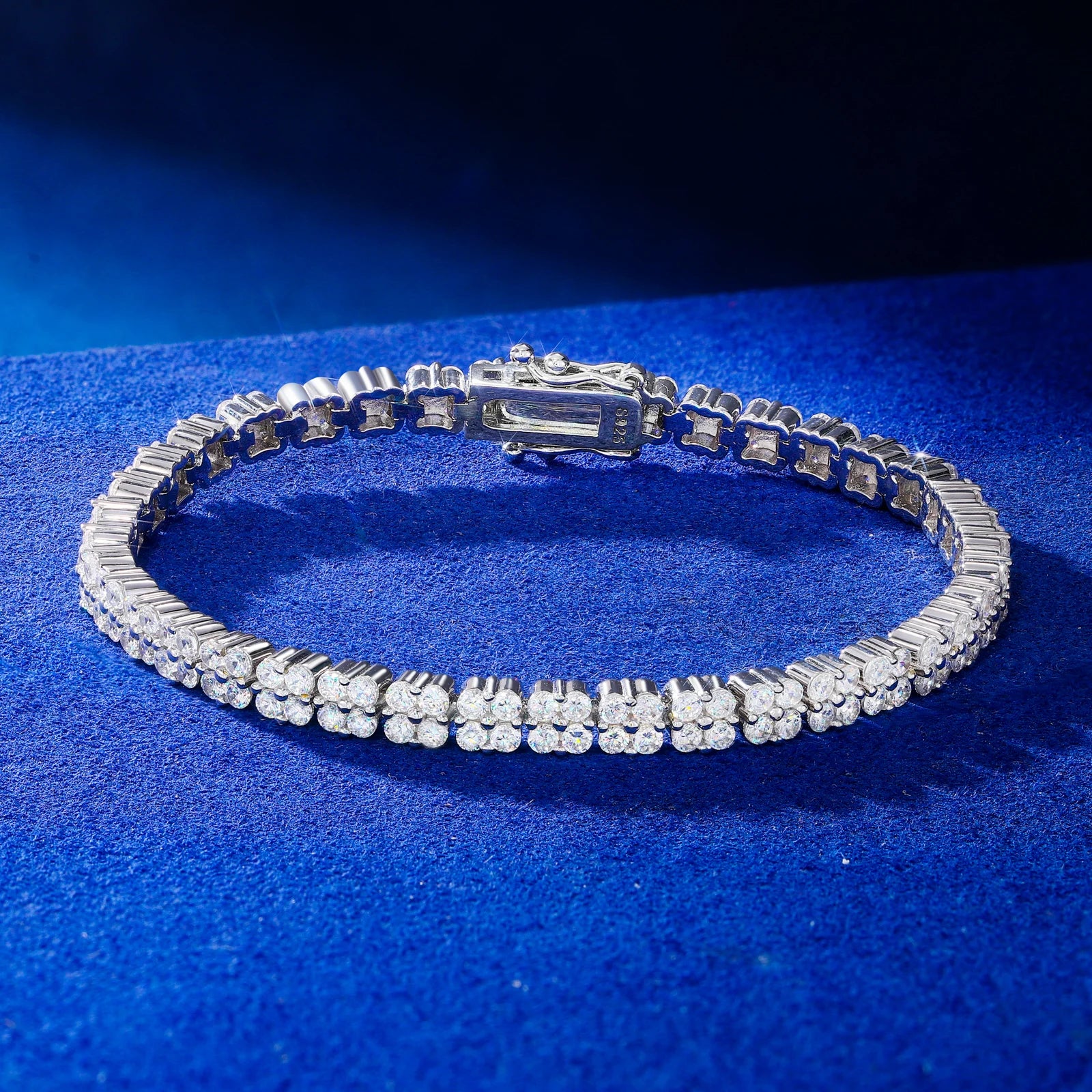 ETERNAL DOUBLE LAYERED MOISSANITE TENNIS BRACELET IN STERLING SILVER - Image 2