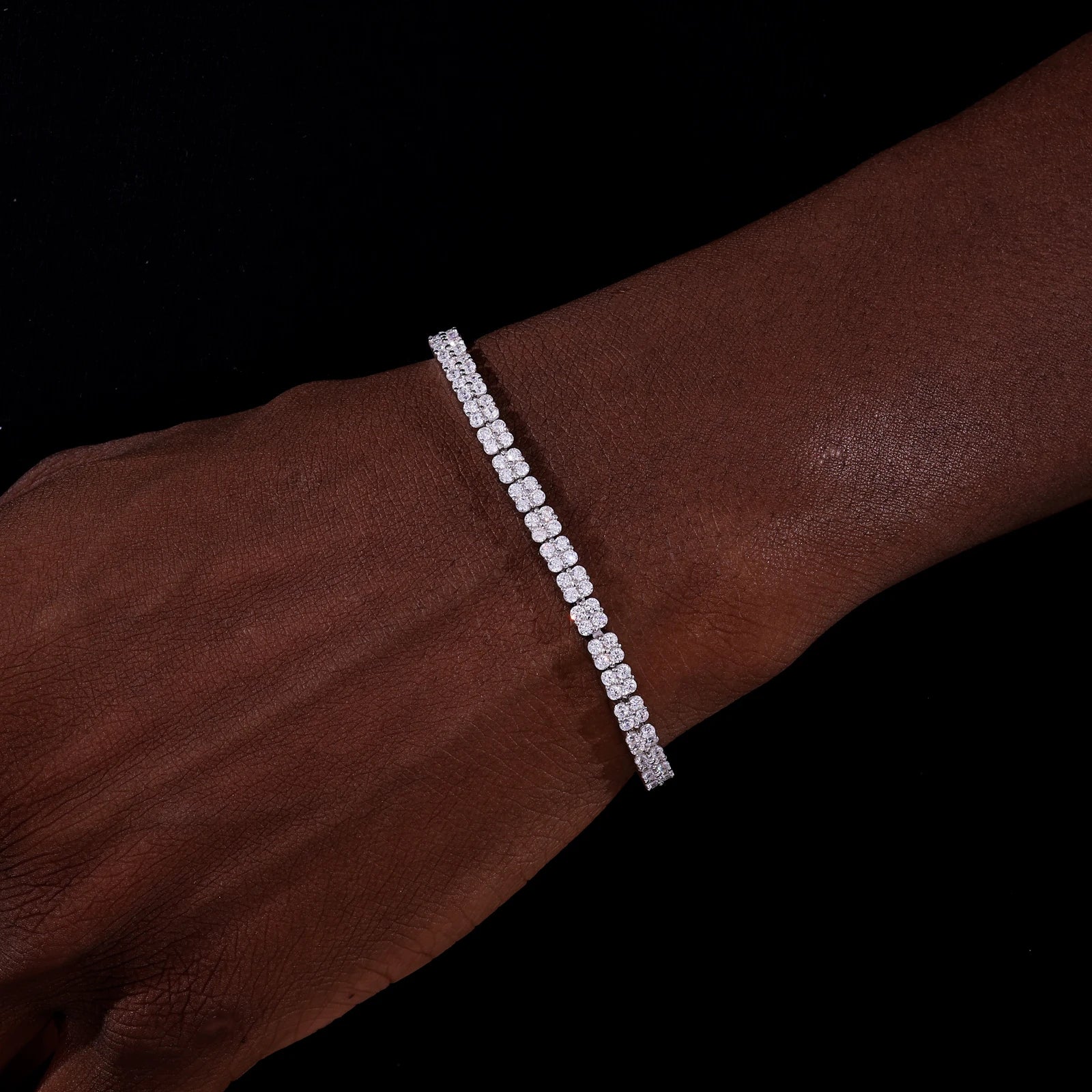 ETERNAL DOUBLE LAYERED MOISSANITE TENNIS BRACELET IN STERLING SILVER - Image 3