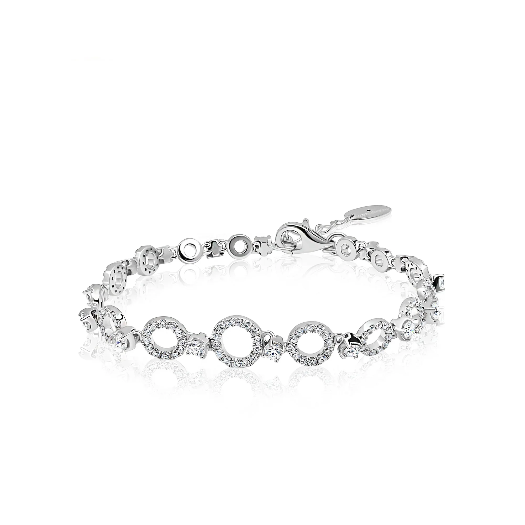 ETERNAL HALO MOISSANITE BRACELET IN STERLING SILVER - Image 4