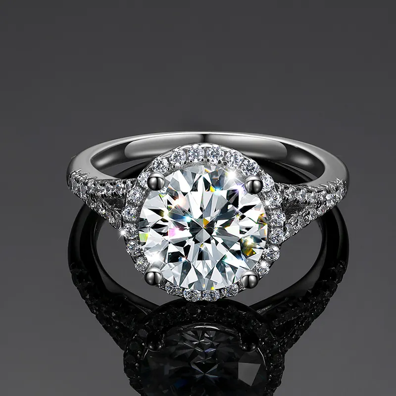ETERNITY 3CT 9MM MOISSANITE RING ENGAGEMENT RING IN STERLING SILVER - Image 3