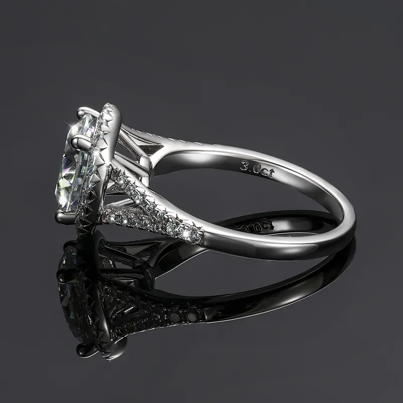 ETERNITY 3CT 9MM MOISSANITE RING ENGAGEMENT RING IN STERLING SILVER - Image 4