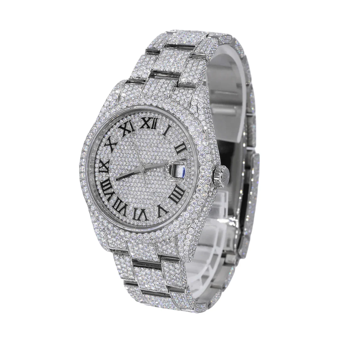 ETHEREAL GLIMMER TWO ROW BEZEL MOISSANITE DIAMOND WATCH - Image 3