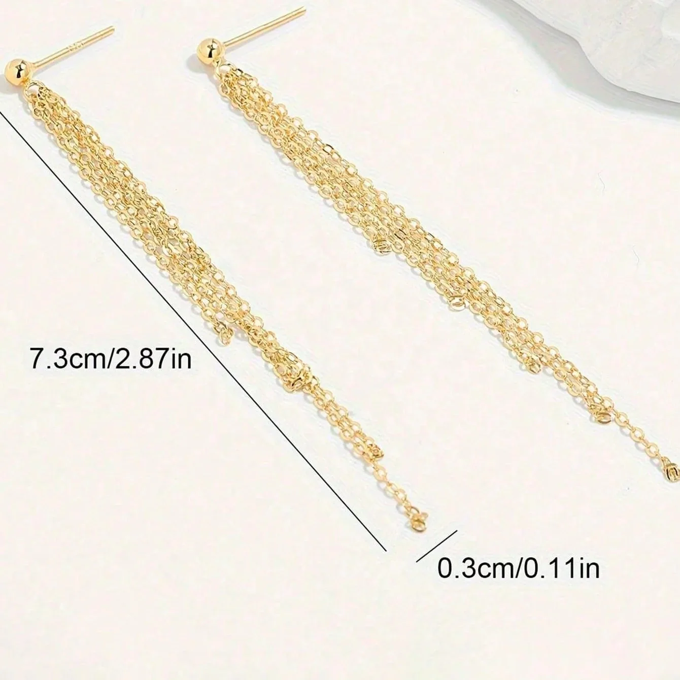 FINE CHAIN DROP EARRINGS IN STERLING SILVER - Image 6