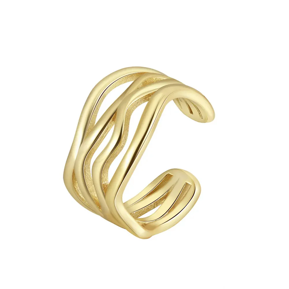 FLOWLINE TRIPLE BAND ADJUSTABLE RING IN STERLING SILVER - Image 5