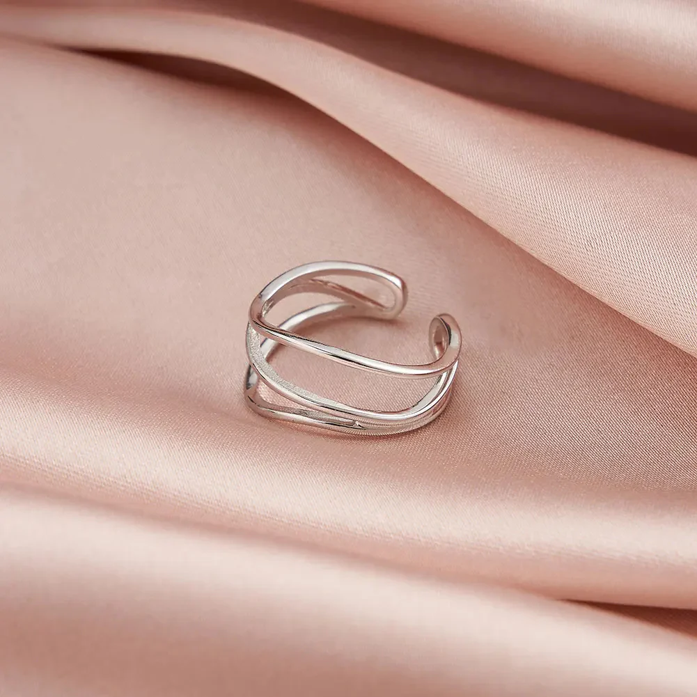 FLOWLINE WRAP OPEN RING IN STERLING SILVER - Image 2