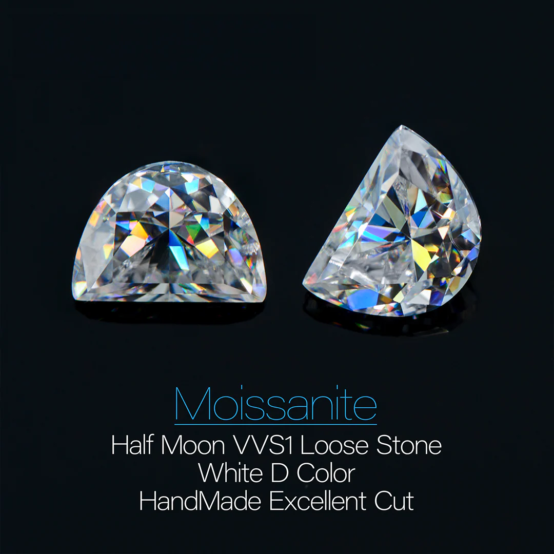 HALF MOON CUT MOISSANITE LOOSE DIAMOND - Image 3