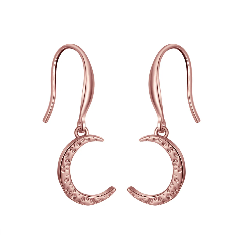 HAMMERED CRESCENT MOON EARRINGS IN STERLING SILVER - Image 4