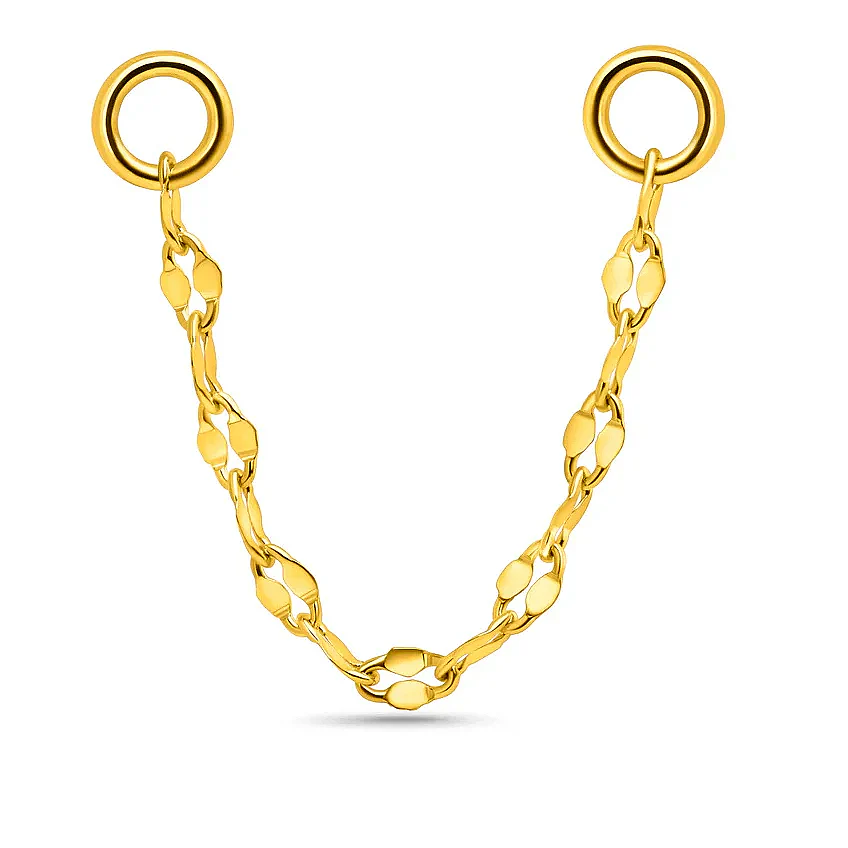 EAR PIERCING CHAIN IN SOLID GOLD - Image 10