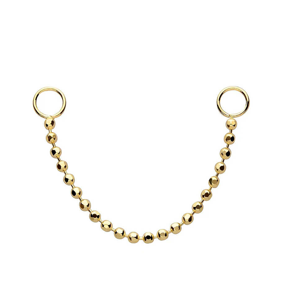 EAR PIERCING CHAIN IN SOLID GOLD - Image 11