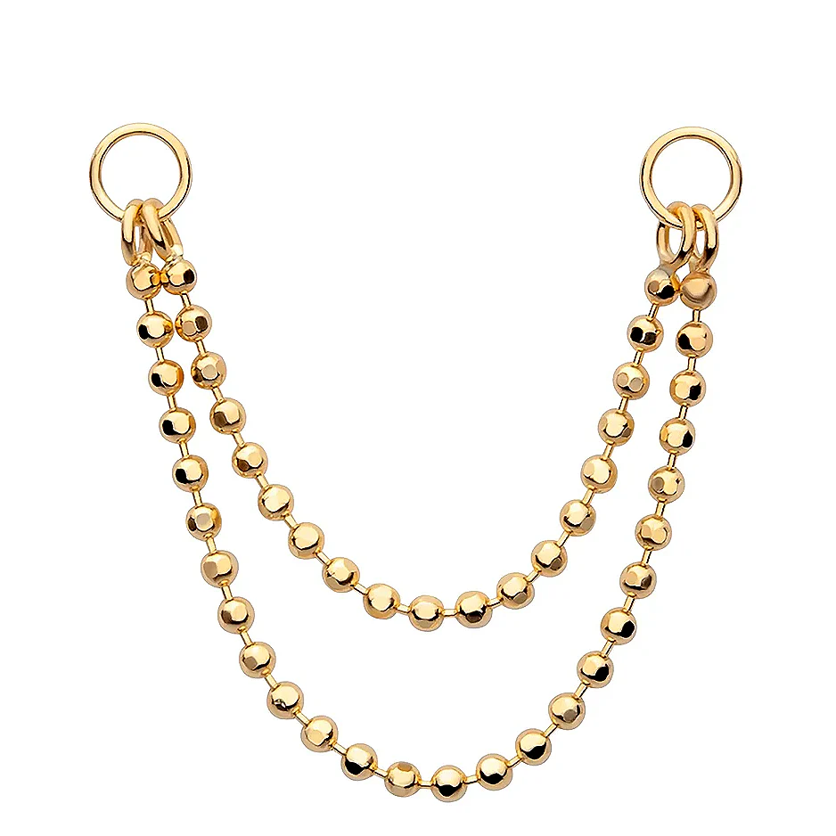 EAR PIERCING CHAIN IN SOLID GOLD - Image 12