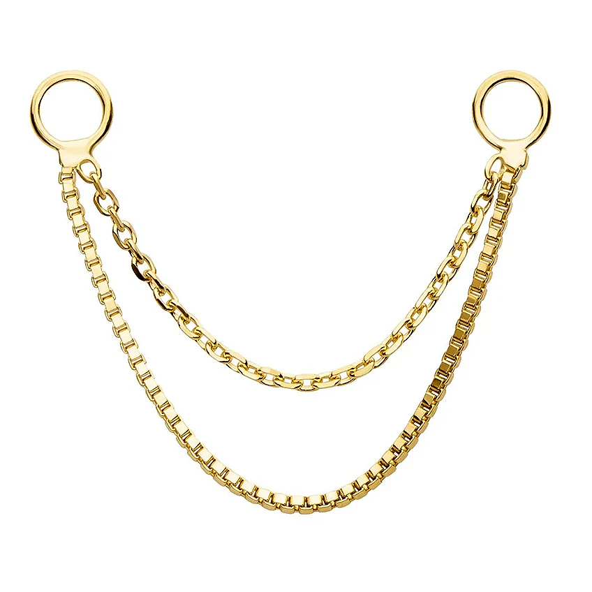 EAR PIERCING CHAIN IN SOLID GOLD - Image 5