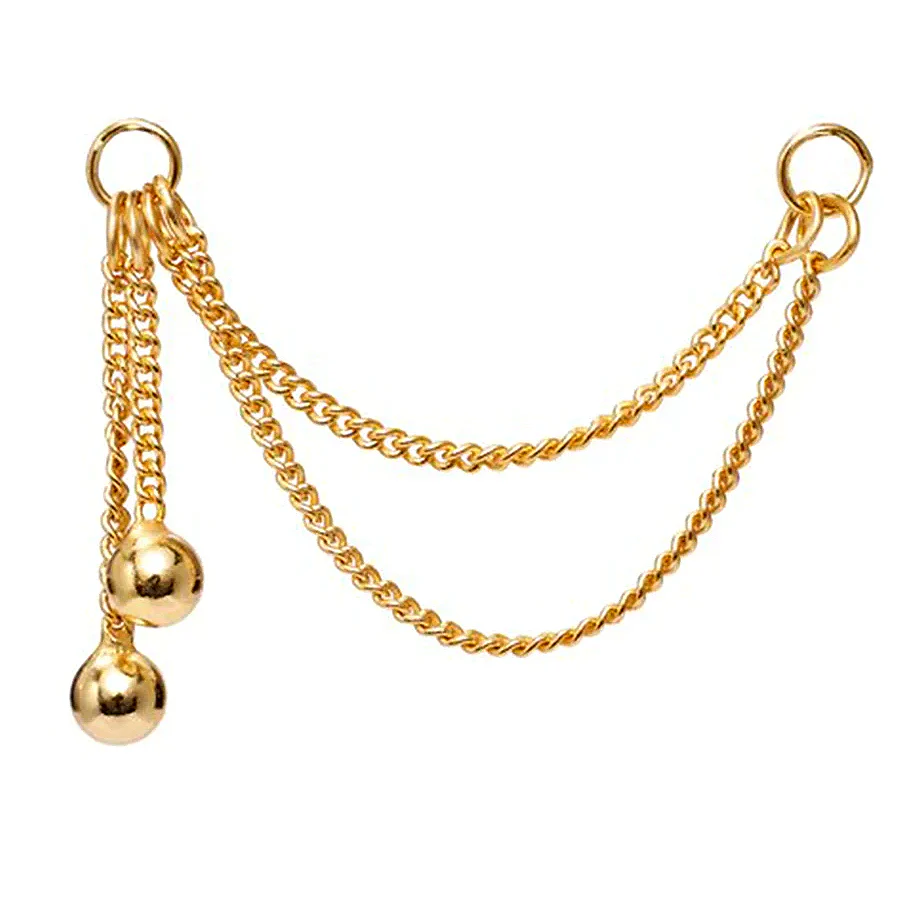 EAR PIERCING CHAIN IN SOLID GOLD - Image 6