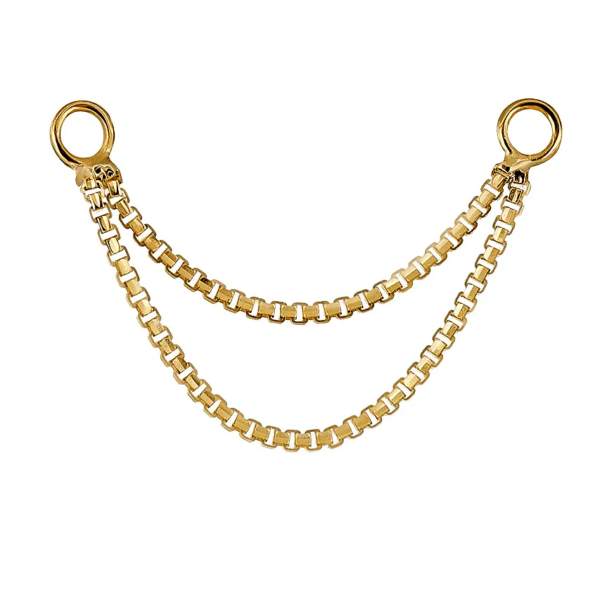 EAR PIERCING CHAIN IN SOLID GOLD - Image 7
